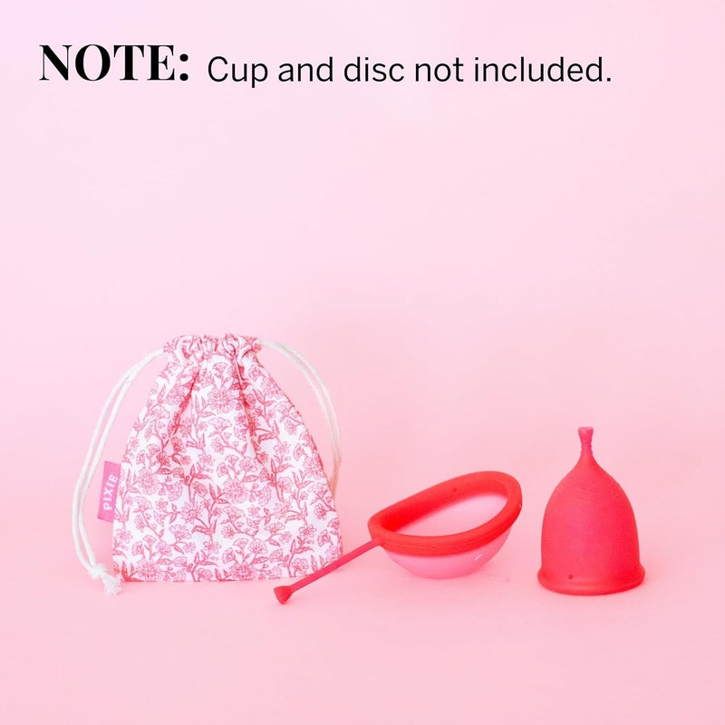 Pixie Cup Pixie Menstrual Cup Storage Bag Case - 100% Organic Cotton Reusable Holder for Period Cups, Discs, and Kegel Balls - Store After Using Sterilizer or Wash - Container to Keep Menstrual Cup Cleaner - Image 4
